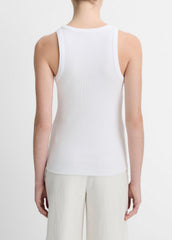 Ribbed Scoop-Neck Tank in Tank Tops - OPTIC WHITE | VINCE Women