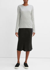 Essential Long Sleeve Crew Neck T-Shirt in Long Sleeve - HEATHER GREY | VINCE Women