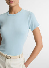 Pima Cotton-Blend '90s Shrunken T-Shirt in Short Sleeve - CLEARWATER | VINCE Women