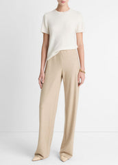 Italian Wool-Blend High-Waist Bias Pant in Trousers - OATMEAL | VINCE Women