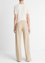 Italian Wool-Blend High-Waist Bias Pant in Trousers - OATMEAL | VINCE Women