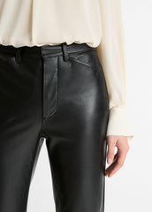 Leather Straight-Leg Trouser in Trousers - BLACK | VINCE Women