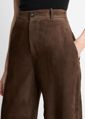 Suede Mid-Rise Trouser in Trousers - DEEP ESPRESSO | VINCE Women