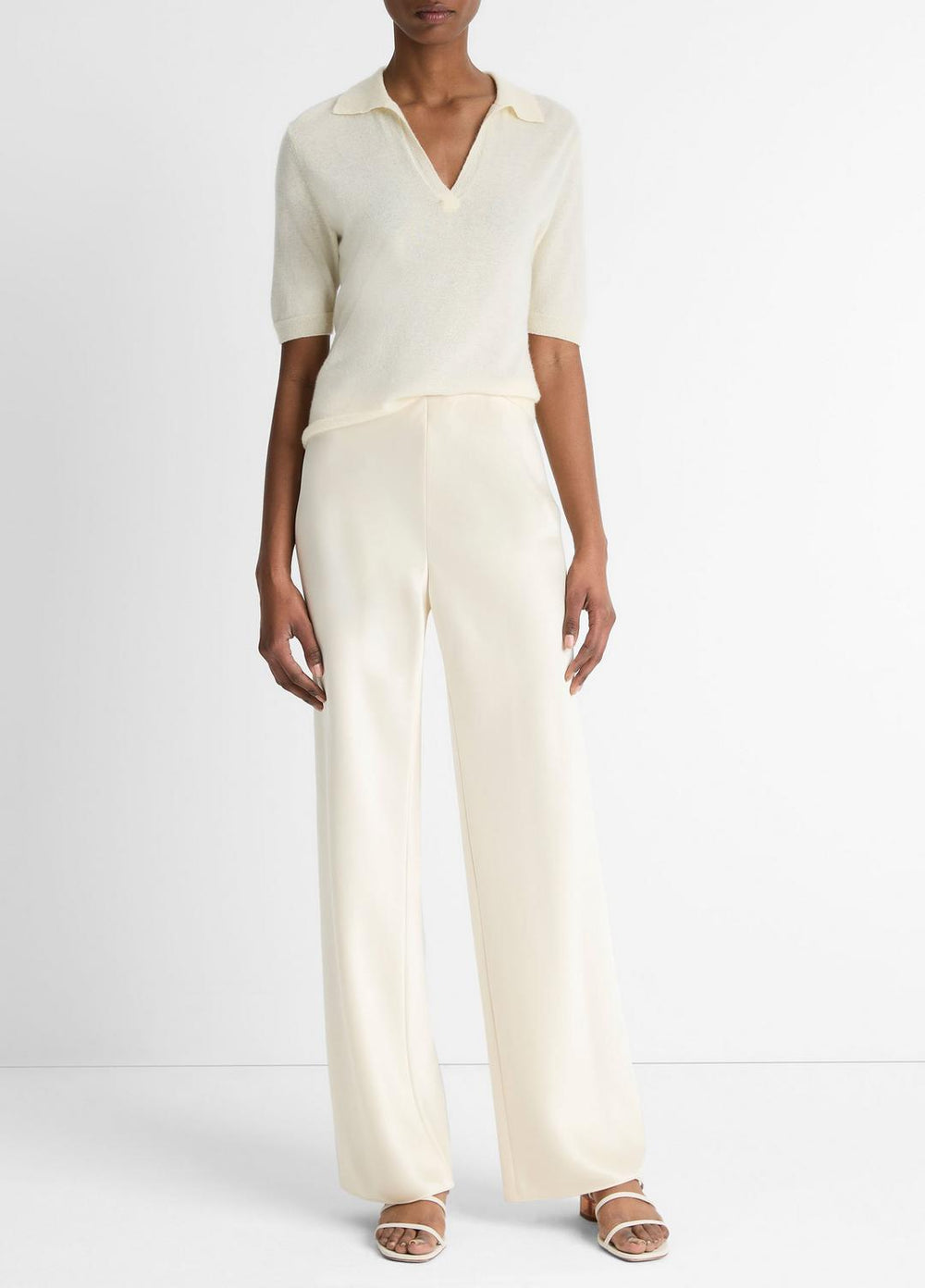 Colette High-Rise Fluid Satin Bias Pant in Pants - BONA | VINCE Women