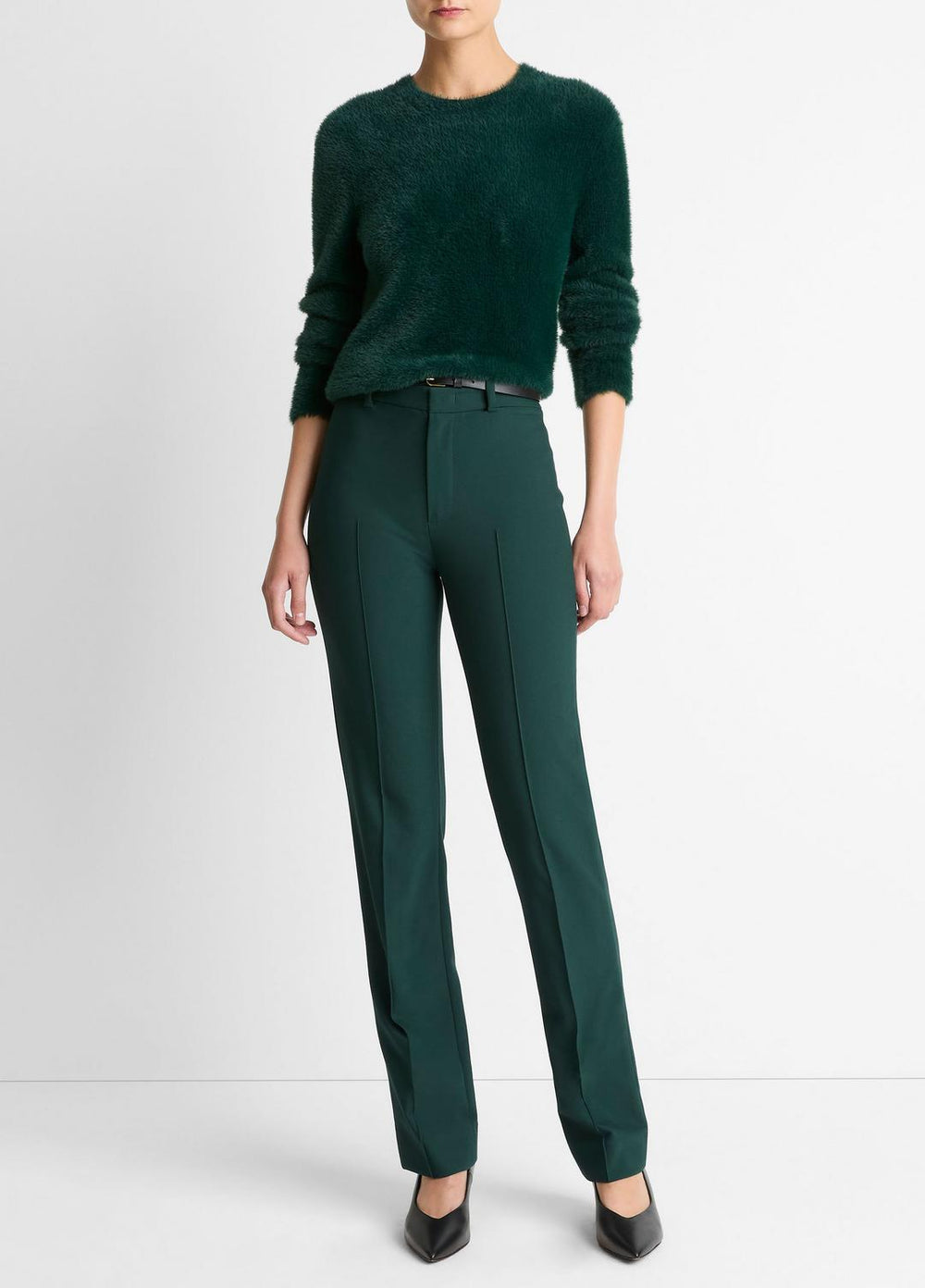 Cotton-Blend Slim Cigarette Pant in Trousers - JUNIPER | VINCE Women