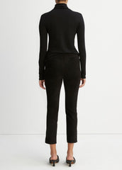 Stretch Suede Split Hem Crop Legging in Leggings - BLACK | VINCE Women