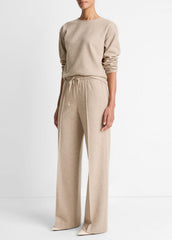 Wool-Blend Tailored Wide-Leg Pant in Wide Leg - HEATHER MARZIPAN | VINCE Women