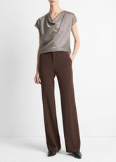 Mid-Rise Tailored Flare Pant in Trousers - DEEP ESPRESSO | VINCE Women