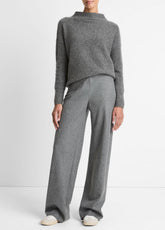 Italian Wool-Blend High-Waist Bias Pant in Trousers - MEDIUM HEATHER GREY | VINCE Women
