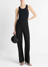 Cotton-Blend High-Waist Bias Pant in Trousers - BLACK | VINCE Women