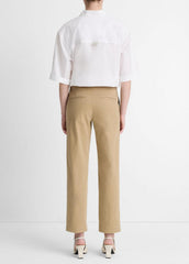 Avery Mid-Rise Italian Stretch-Cotton Chino Pant in Trousers - DESERT | VINCE Women