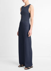 Colette High-Rise Crepe Bias Pant in Trousers - COASTAL BLUE | VINCE Women