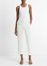 Avery Mid-Rise Italian Stretch-Cotton Chino Pant in Trousers - OFF WHITE | VINCE Women
