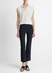 Niki Mid-Rise Pintuck Crop Flare Pant in Pants - COASTAL BLUE | VINCE Women
