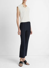 Niki Mid-Rise Pintuck Crop Flare Pant in Pants - COASTAL BLUE | VINCE Women