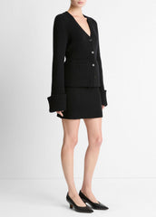 Double-Face Wool & Cashmere-Blend Mini Skirt in Skirts - BLACK | VINCE Women