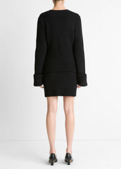 Double-Face Wool & Cashmere-Blend Mini Skirt in Skirts - BLACK | VINCE Women
