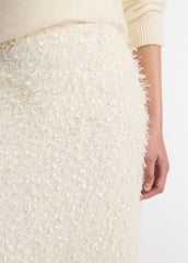 Feathery-Fringe Knee Skirt in Skirts - LIGHT CREAM | VINCE Women