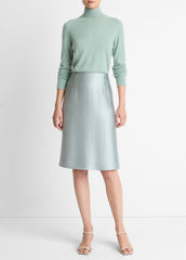 Satin A-Line Knee Skirt in Skirts - ALOE STONE | VINCE Women