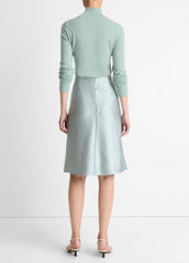 Satin A-Line Knee Skirt in Skirts - ALOE STONE | VINCE Women