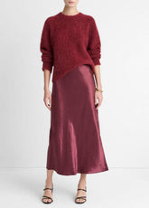 Satin Side-Slit Slip Skirt in Skirts - BORDEAUX | VINCE Women
