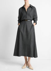 Italian Jaspe Full Skirt in Skirts - MEDIUM HEATHER GREY | VINCE Women