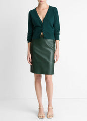 Leather Flared Knee Skirt in Skirts - JUNIPER | VINCE Women
