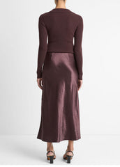 Satin Side-Slit Slip Skirt in Skirts - FIG | VINCE Women