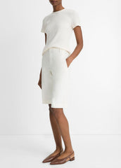 Italian Stretch-Cotton Chino Short in Shorts - OFF WHITE | VINCE Women