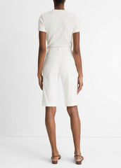 Italian Stretch-Cotton Chino Short in Shorts - OFF WHITE | VINCE Women