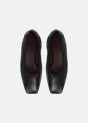Darla Leather Ballet Flat in Loafers & Flats - BLACK | VINCE Women
