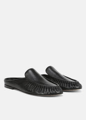 Tevin Leather Mule in Loafers & Flats - BLACK | VINCE Women