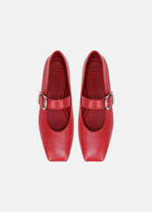 Daniela Leather Mary Jane Flat in Loafers & Flats - CRIMSON | VINCE Women