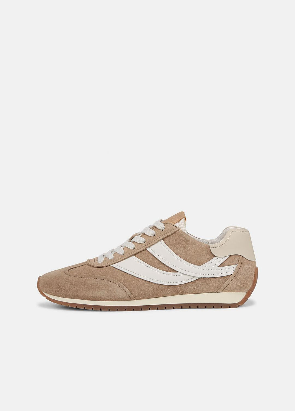 Oasis Suede and Leather Runner Sneaker in Sneakers - NEW CAMEL/WHITE FOAM | VINCE Women