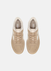Oasis Suede & Shearling Sneaker in Sneakers - SAND TRAIL | VINCE Women