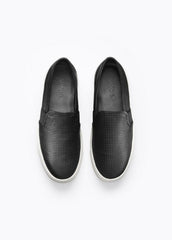 Women's Blair Perforated Leather Sneakers - BLACK | VINCE Women