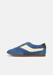 LA Suede & Leather Runner Sneaker in Sneakers - INDIGO/STRAW SEED | VINCE Women