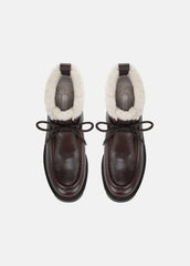 Sierra Shearling-Lined Lug-Sole Boot in Boots - CHILI BROWN | VINCE Women