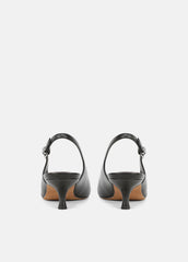 Sabra Leather Slingback Heel in Heels - BLACK | VINCE Women