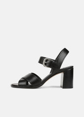 Salma Leather Heeled Sandal in Heels - BLACK | VINCE Women
