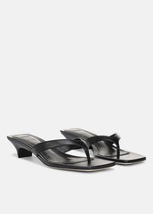 San Juan Leather Heeled Thong Sandal in Heels - BLACK | VINCE Women