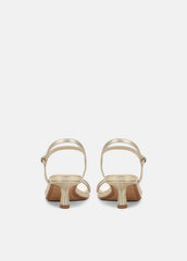 Tilda Metallic Leather Heeled Sandal in Heels - CHAMPAGNE | VINCE Women