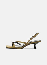 Tali Satin Slingback Sandal in Heels - OLIVE WOOD | VINCE Women