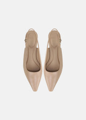 Sabra Leather Slingback Heel in Heels - WARM ALMOND | VINCE Women
