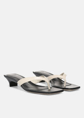 San Juan Leather Heeled Thong Sandal in Heels - MOONLIGHT | VINCE Women