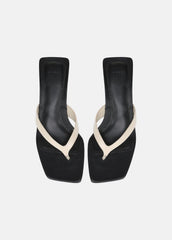 San Juan Leather Heeled Thong Sandal in Heels - MOONLIGHT | VINCE Women