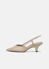Levvy Leather Slingback Heel in Heels - BIRCH SAND | VINCE Women