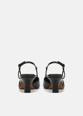 Levvy Leather Slingback Heel in Heels - BLACK | VINCE Women
