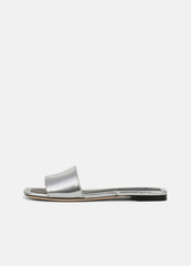 Valeria Metallic Leather Slide Sandal in Sandals - SILVER | VINCE Women