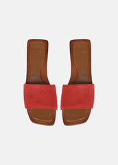 Barbara Leather Slide Sandal in Sandals - POPPY RED | VINCE Women